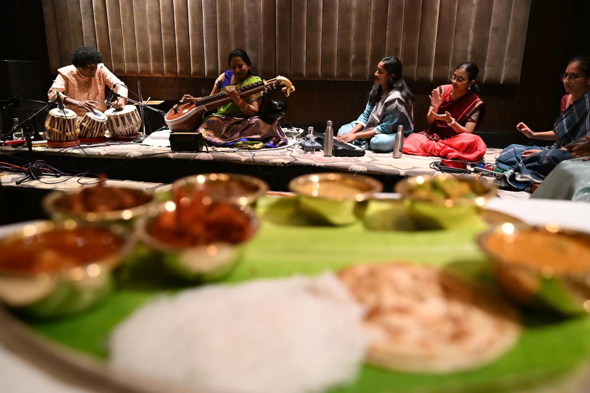 Veena artiste Nirmala Rajasekar and team performing at Southern Spice, Taj Coromandel